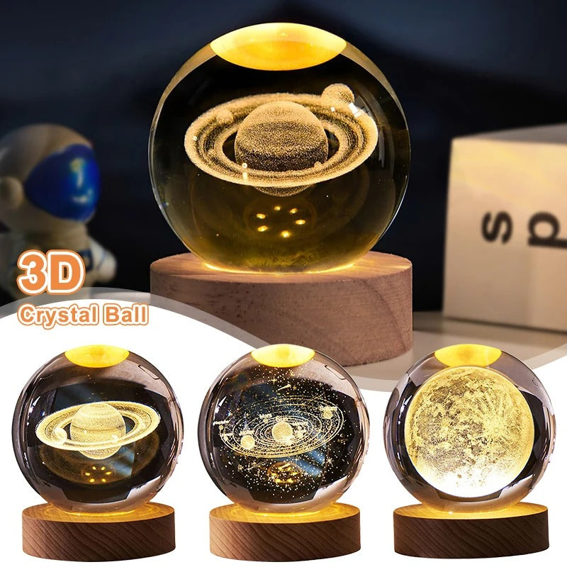 Luminária Esfera de Cristal Planetária 3D